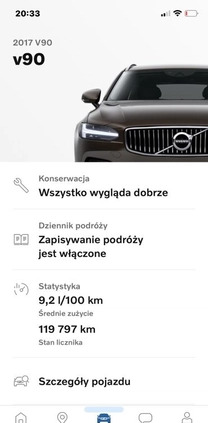 Volvo V90 cena 129000 przebieg: 119797, rok produkcji 2017 z Lwówek małe 352